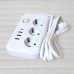 Мережевий фільтр з вимикачем Power Socket F015 на 3 розетки, 3 USB, 1 Type-C, 2500W, довжина 2м